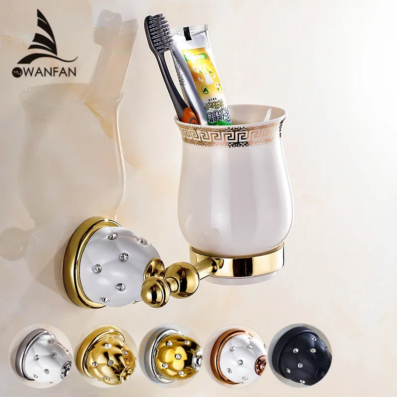 Держатели для чашек и стаканов европейский стиль Золотая медная зубная щетка