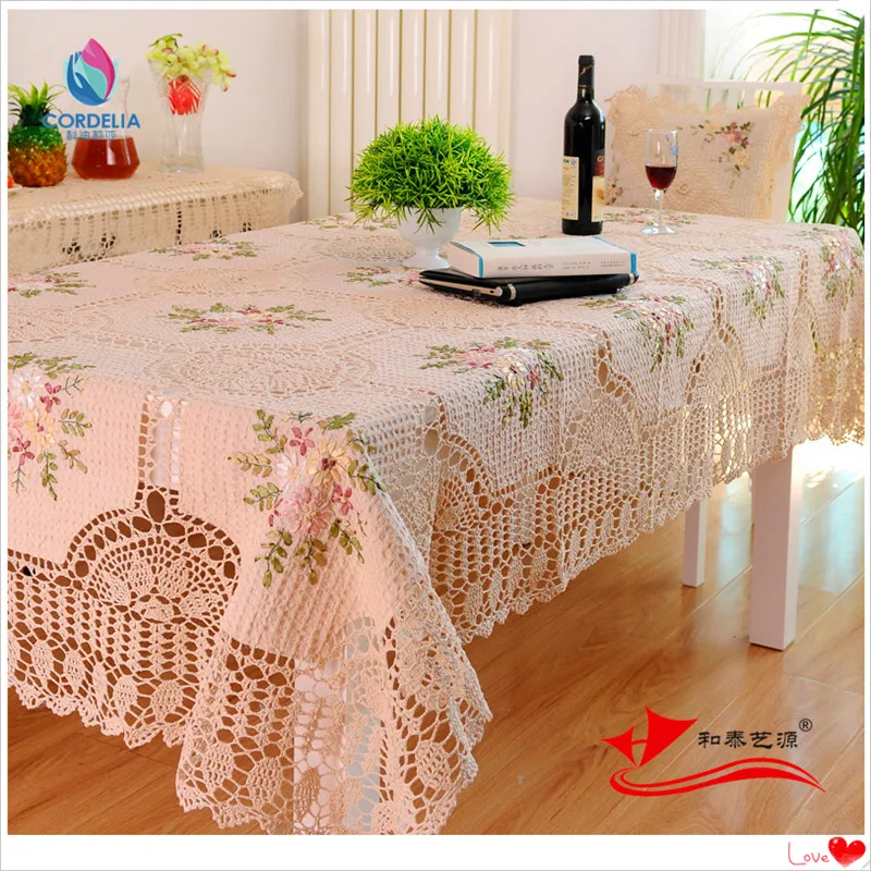 Новинка 2016 китайский товар модная скатерть с цветочной вышивкой zakka кружевной
