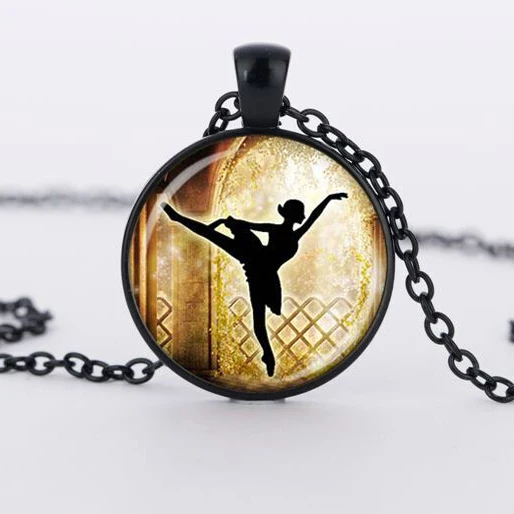 Стеклянный кабошон Купол ювелирные изделия силуэт балерины Золотой Фон