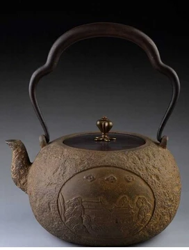 Marca Йерро Olla Намбу paisaje Jarra tetera йерро Cerdo Чино Bronce antiguo caleidoscopio Медь Латунь|copper
