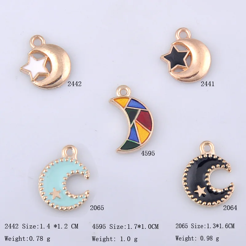 2018Popular new alloy dangle charms 10pcs New creative star moon pendants accessories enamel heart | Украшения и аксессуары
