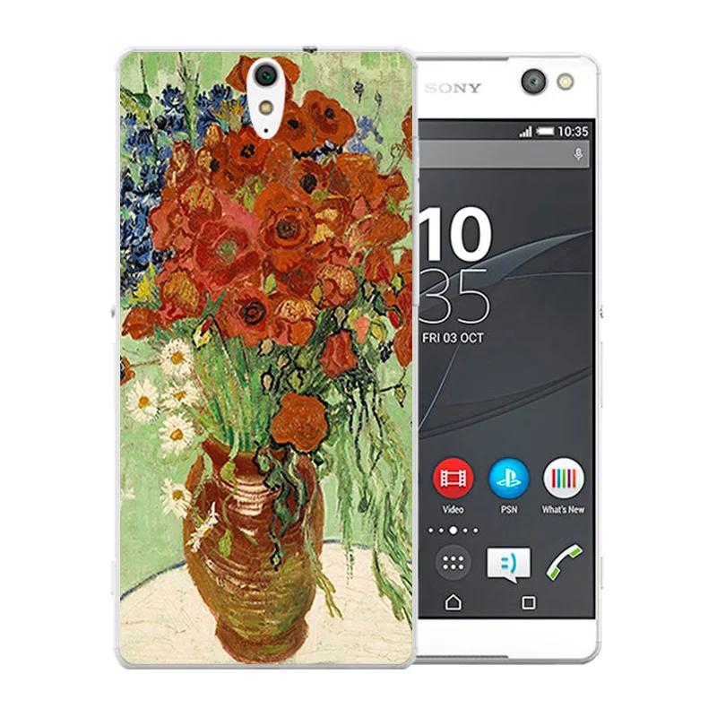 Soft Silicone Back Cover Case For Sony Xperia C5 Ultra /Dual E5553 E5506 E5533 Coque Van Gogh Pattern Capa for |