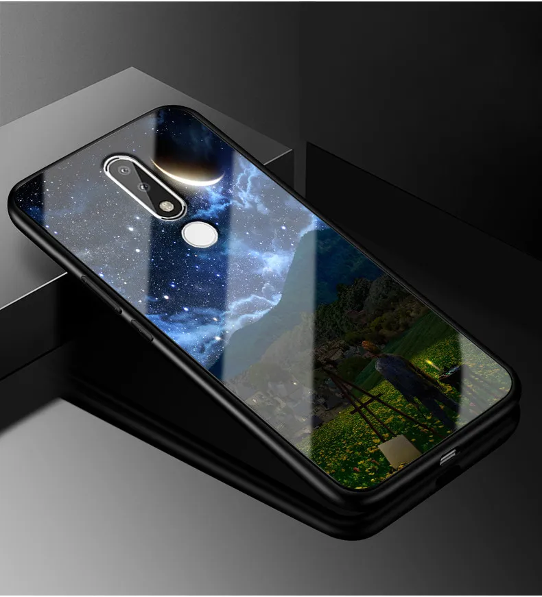 32 Для Nokia 5,1 Plus чехол X5 PC пластиковый чехол из закаленного стекла для телефона черный ТПУ бампер чехол для Nokia 5,1 Plus чехол для Nokia X5 X 5 - Цвет: 32