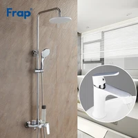 frap shower faucets white bathroom shower faucet bath shower mixer tap faucet rainfall shower panel set basin faucet mixer tap