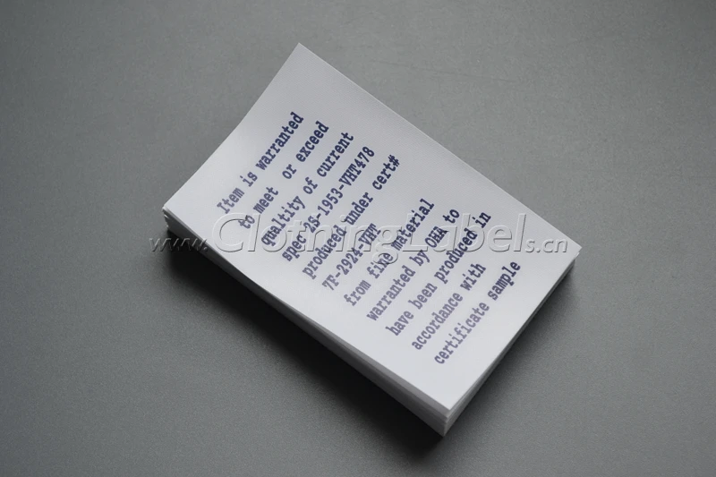

Custom printed label, polyester material with logo printing