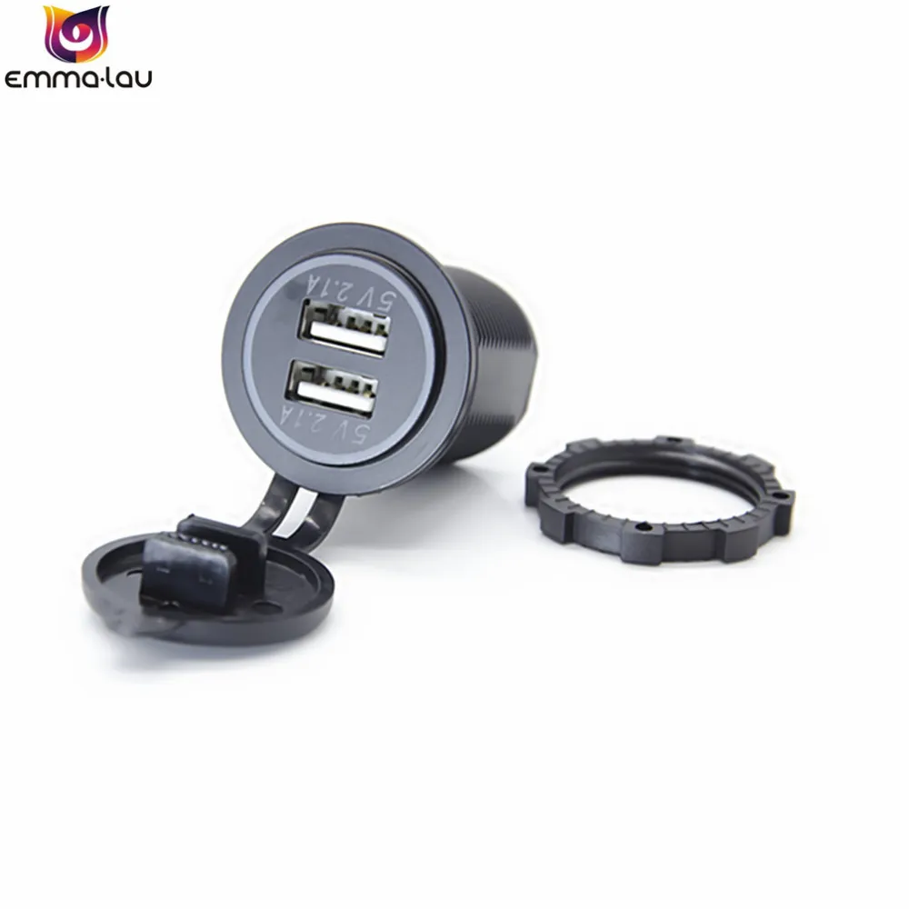 4 порта автомобиля Diy Панель Красный светодиодный вольтметр двойной USB разъем адаптер 2.1A 12 В розетка тумблер для лодки RV грузовик автомобиль