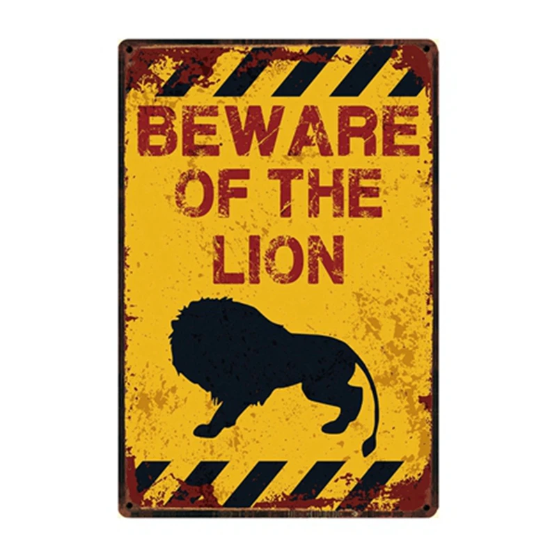 [ Kelly66 ] Beware Of The Dog Pig Horse Wolf Monkey Metal Sign Tin Poster Home Decor Bar Wall Art Painting 20*30 CM Size Dy82 - Цвет: y-2885