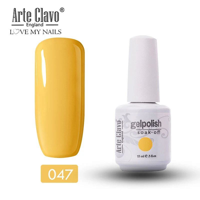 047 Arte Clavo Soak Off УФ-гель для ногтей 15 мл серый темный цвет Гель-лак для нейл-арта лак для ногтей гель лак Lucky Gel Nails - Цвет: 047