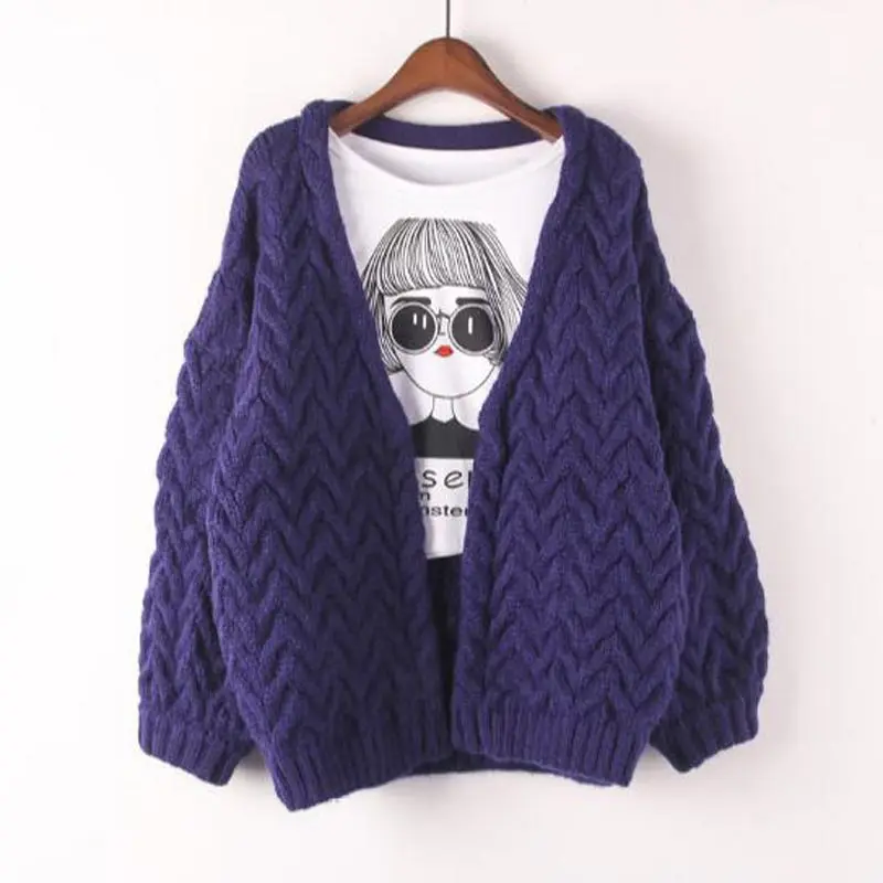 Женский короткий свитер QH0407 теплый вязаный пончо на осень и зиму|oversized jumper|short