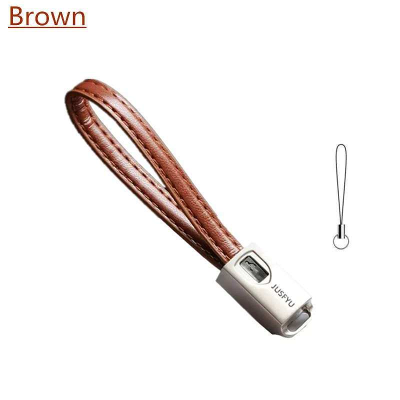 Brown Мини Брелок Металлический Кожаный usb type C Быстрая зарядка usb c кабель type-c зарядное устройство usb-c для samsung S8 S9 Note 8 Xiaomi mi5 mi6 - Тип штекера: Brown