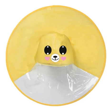 bear yellow UFO детский плащ Милая желтая утка дождевик водонепроницаемый для детей зонтик крышка Девочка Мальчик дождевик детский пончо плащ - Цвет: bear yellow