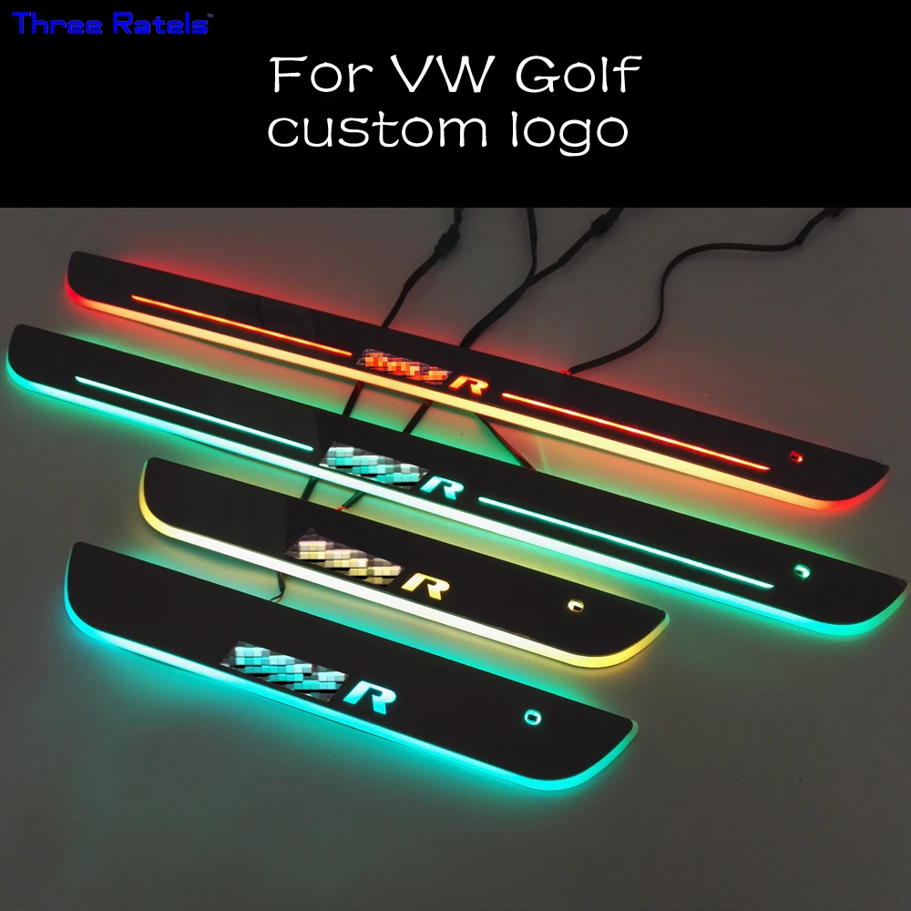 Для VW Golf LED Накладка на порог светящиеся дверные пороги светодиодные движущиеся