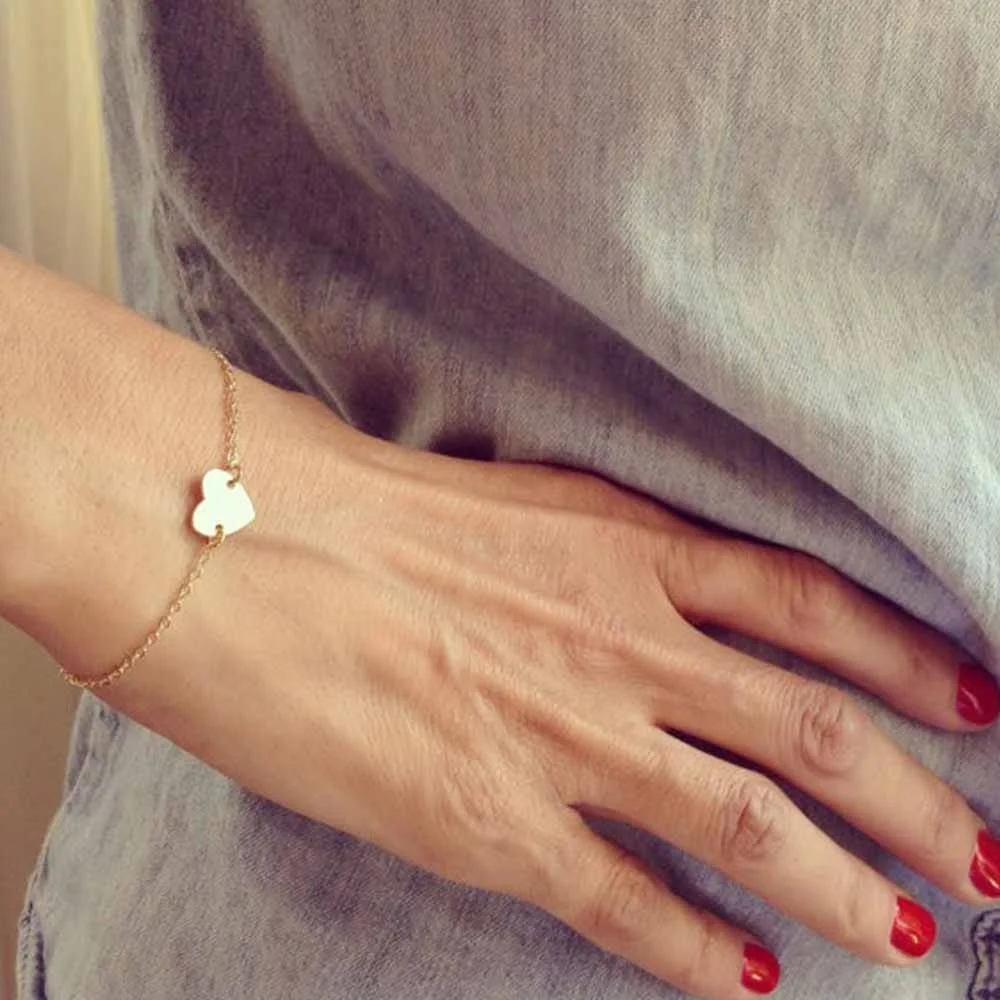 

Fashion Summer Gold Heart Jewelry Heart-shaped bracelet For Women Gift