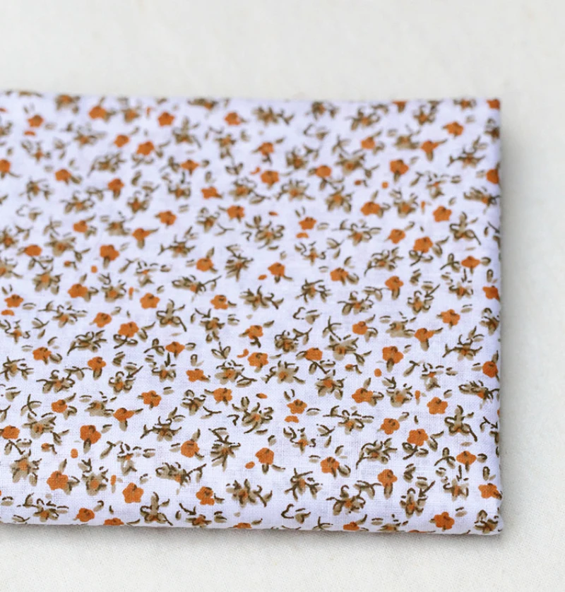 7pieces/lot Orange mixed design flower pattern 25cmx25cm cotton fabric patchwork bundle fabrics cloth sewing DIY | Дом и сад
