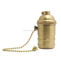 free shipping e27e26 antique edison style light socket vintage copper lamp holder with pull chain