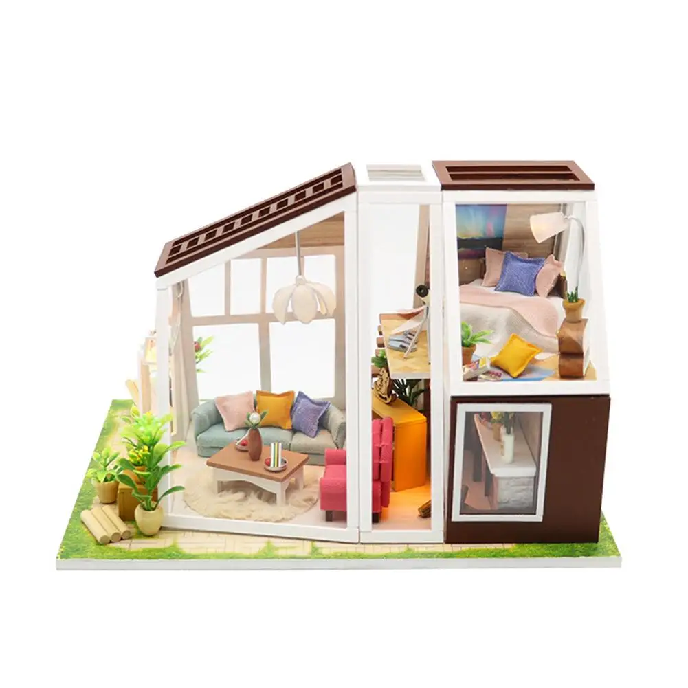 

DIY Cottage Innovative Model Hand-Assembled Birthday Gift Puzzle Aurora Hut Miniature 3D Greenhouse Craft Kit Adult Doll House