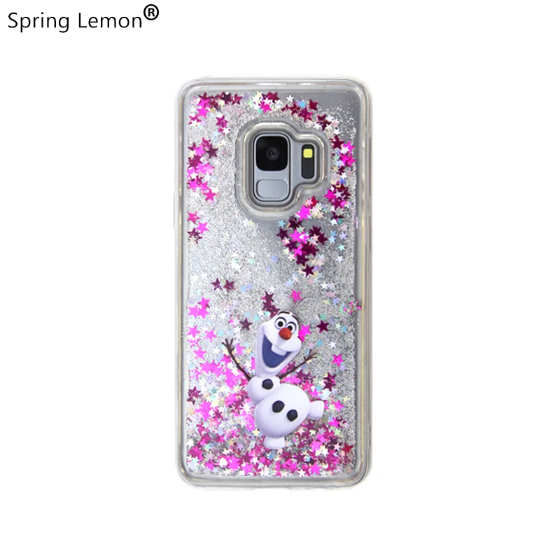 For Samsung Galaxy S9 Case Cute Minnie Stitch Cheshire Cat Glitter Liquid quicksand Stars Phone Cover S9plus | Мобильные телефоны и
