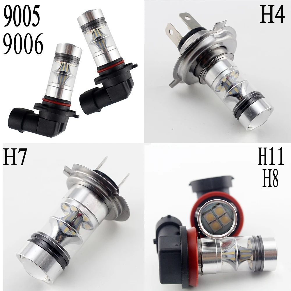 2шт 12V головной светильник 20 SMD 9005 9006 H4 H7 H8 H11 8000K 10000K 1600 люмен светодиодные лампы для