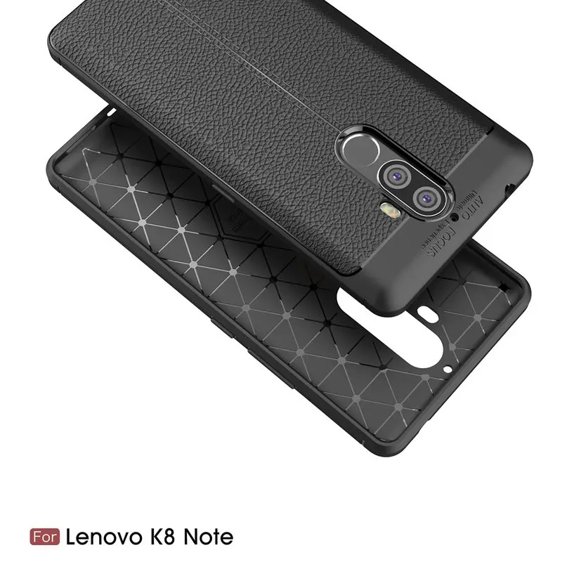 Scratch Resistant Litchi pattern Soft ShockAbsorption TPU case Protection Cover for lenovo K8 note |