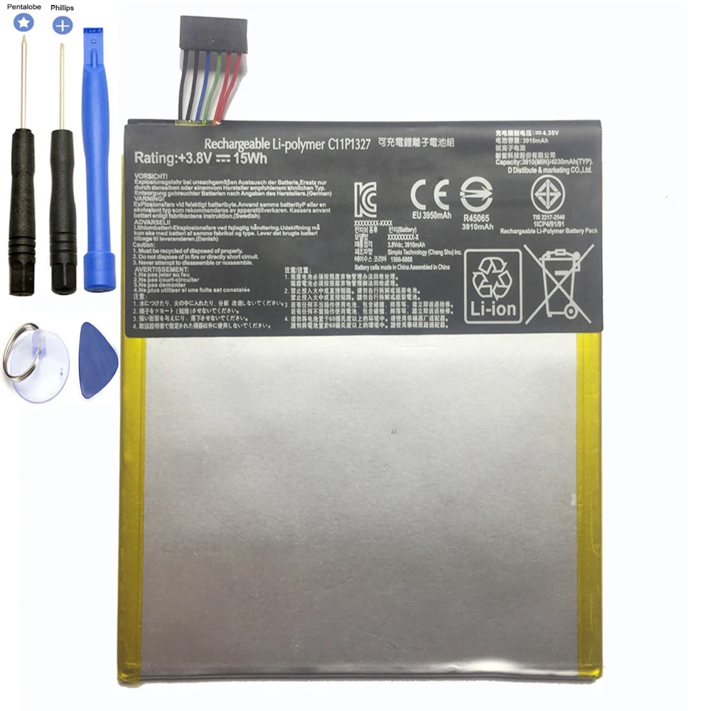 Сменный аккумулятор C11P1327 3910 мАч для Asus Fonepad 7 FE170CG ME170C FE170 Fonepad7 K017 K012 Tab|Аккумуляторы