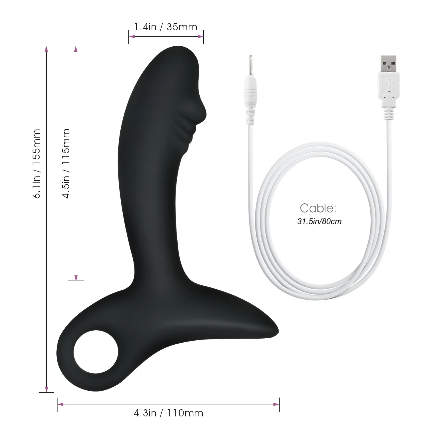 10-скоростной фаллоимитатор Анальный вибратор анальная пробка с Usb-зарядкой