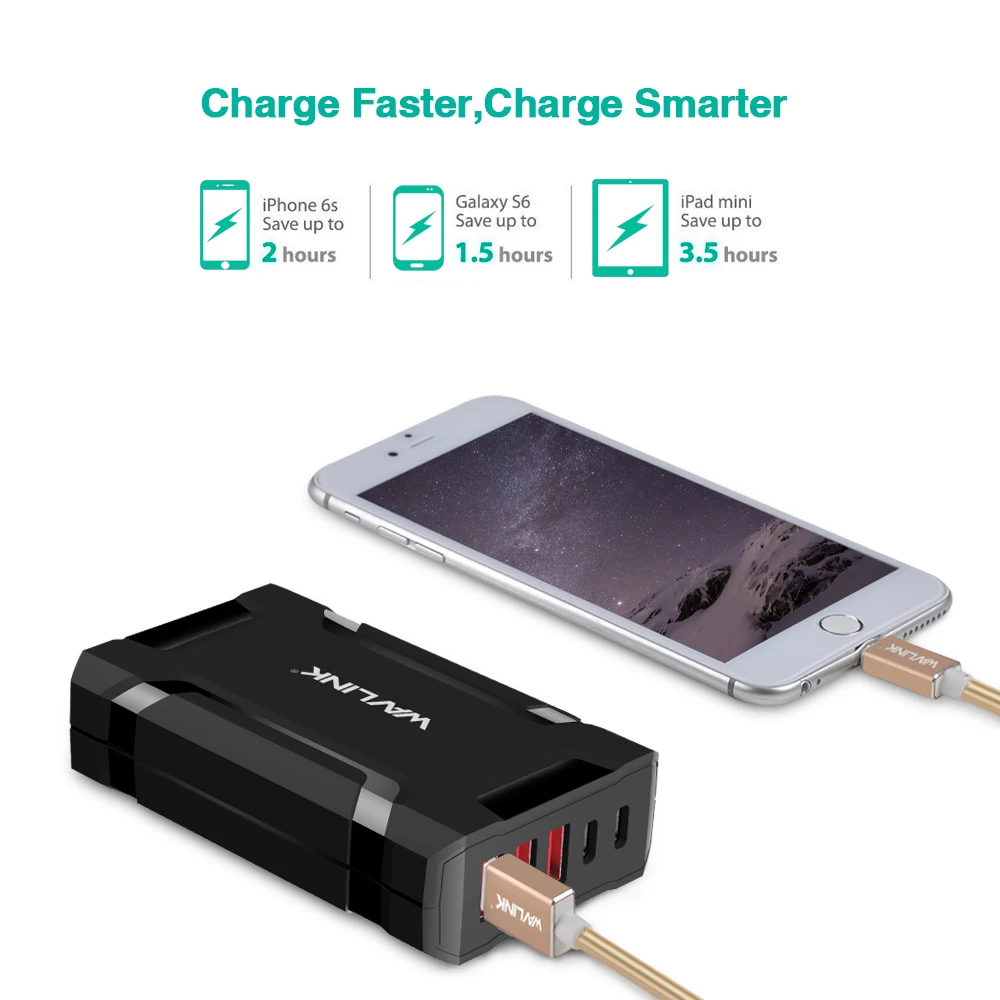 5 портов 45 Вт/9A настольная зарядная станция USB C USB настенное зарядное устройство с адаптером питания для мобильного телефона USB 3,0 дорожное зарядное устройство US plug