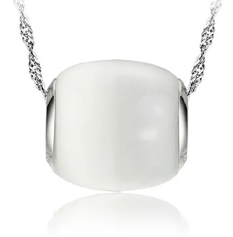 Женское Ожерелье с опаловым покрытием, Ювелирное Украшение с цепочкой высокого качества, прозрачная романтичная подвеска в виде кошачьего глаза, искусственный лунный камень