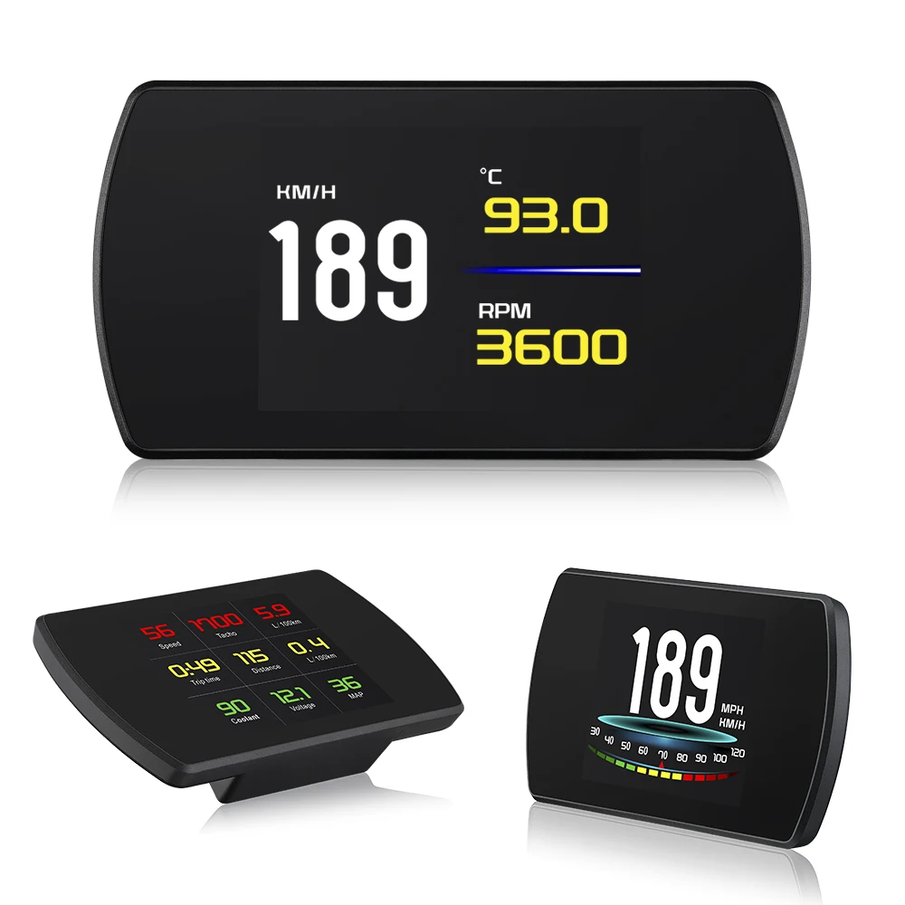Новый 4 3 &quotHD TFT Автомобильный Hud OBD2 дисплей турбо Boost датчик RPM Тахометр бортовой
