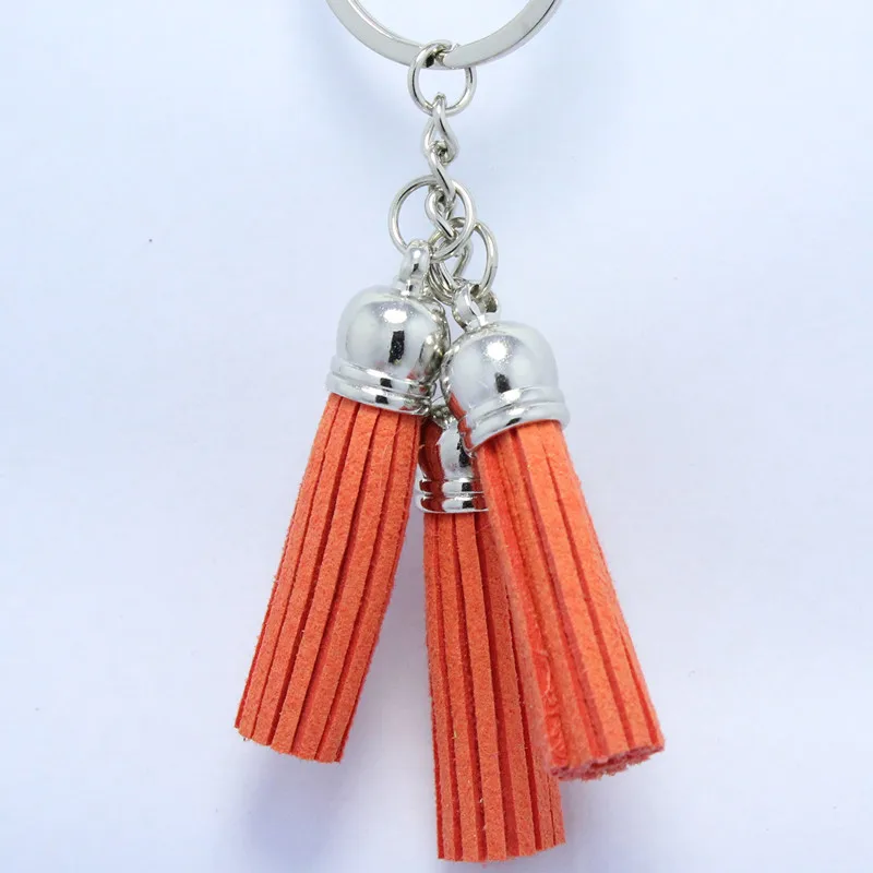 Серебряные цепи замшевые кожаного брелка для ключей из сверхтонкого волокна 3