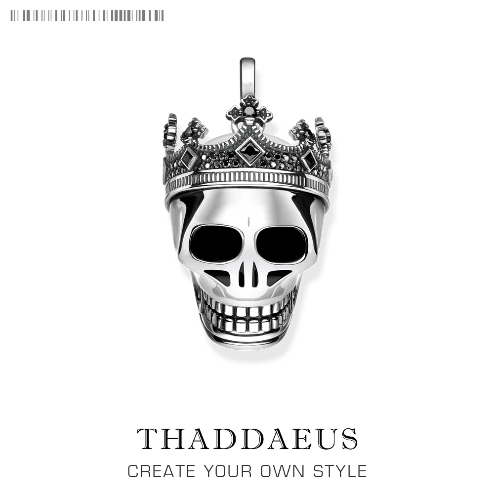 

Pendant Skull Crown,2019 New Vintage 925 Sterling Silver Fashion Jewelry Europe Style Bijoux Accessories Gift For Woman & Men