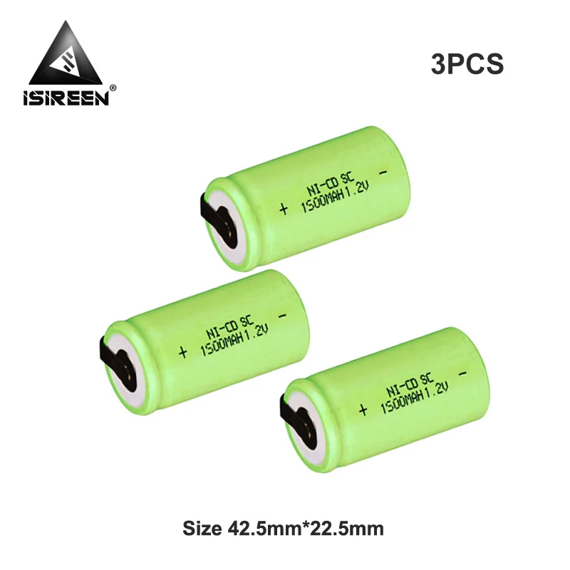 3PCS Электрическая аккумуляторная батарея, ячейка 1500mAh 1,2 V SC Ni-CD DIY Блок питания аккумуляторные батареи Subc Ni аккумулятор CD игрушечный фонарик - Цвет: 3PCS