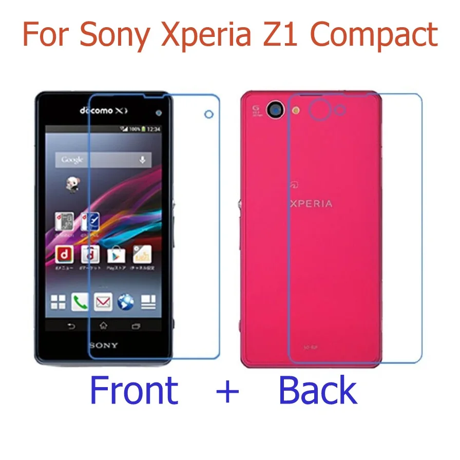 2PCS = Front + Back Screen Protector Glossy and Matte Film For Sony xperia Z1 Z3 Z4 Z5 mini compact / Z2A /Z3V Protective |