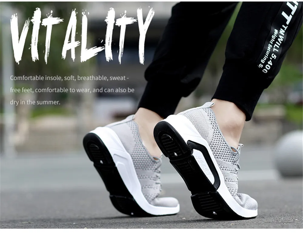 Кроссовки мужские износостойкие Повседневные Дышащие сникерсы на шнуровке