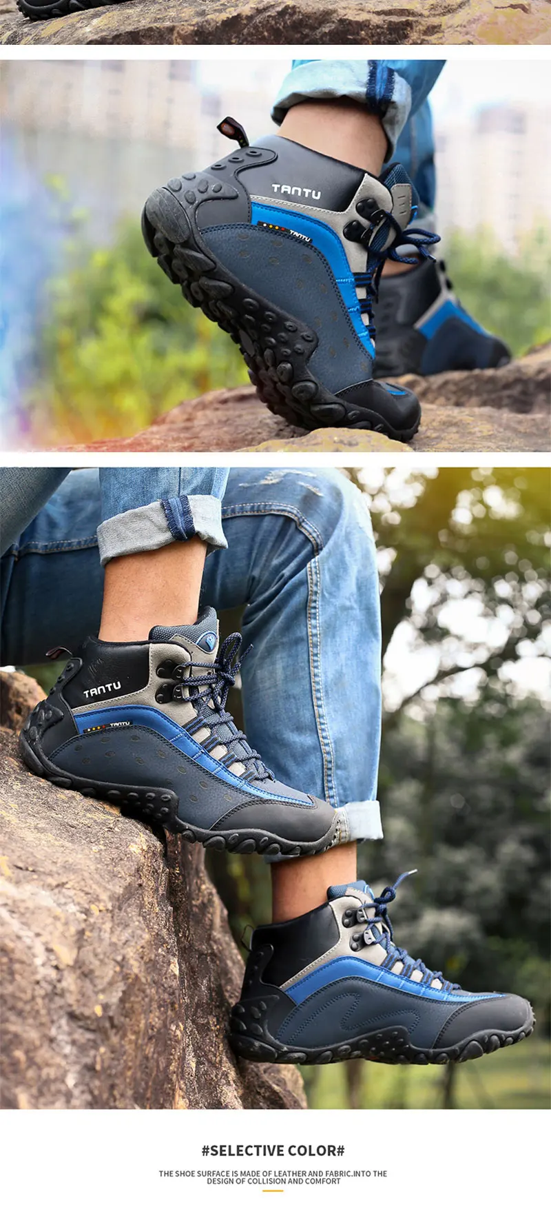 New non-slip Wear-resistant High-top Outdoor Trekking Hiking Shoes Big size 39-46 Sneakers Men Outdoor Hunting Safty Shoes
