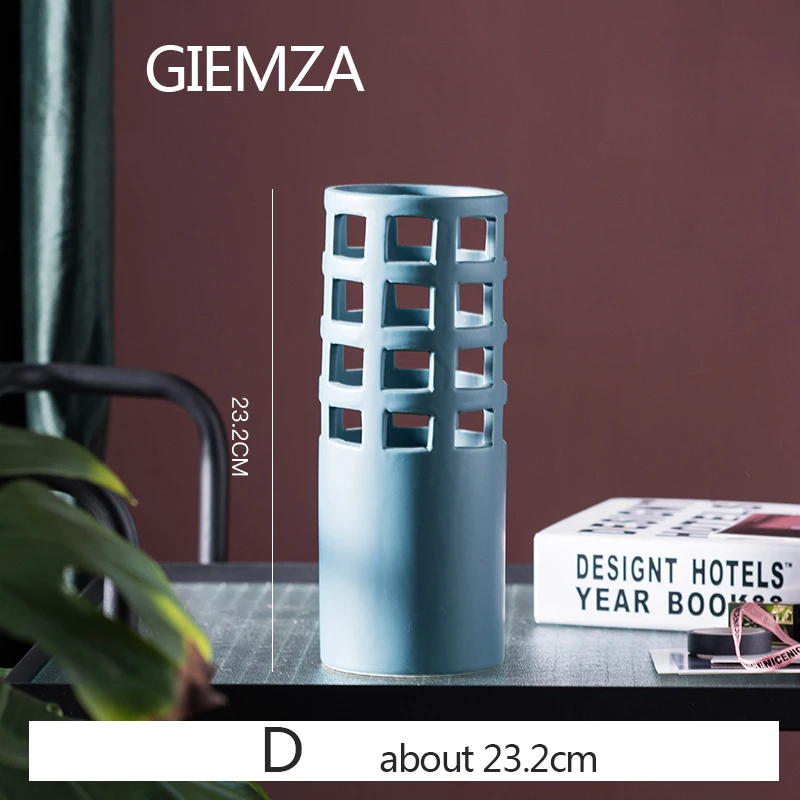 D GIEMZA One Tower ваза Средиземноморский Маяк сине-белые вазы башни керамика Китай маленький или средний пол свадьба - Цвет: D
