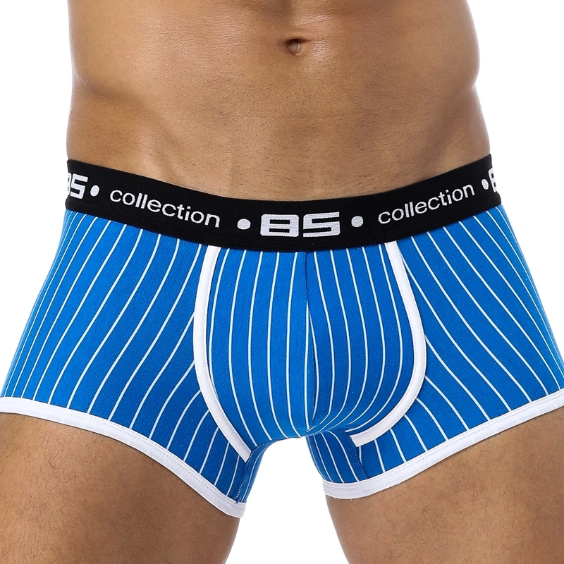 BS брендовые боксеры мужское нижнее белье Cueca пикантные мужские трусы дышащие