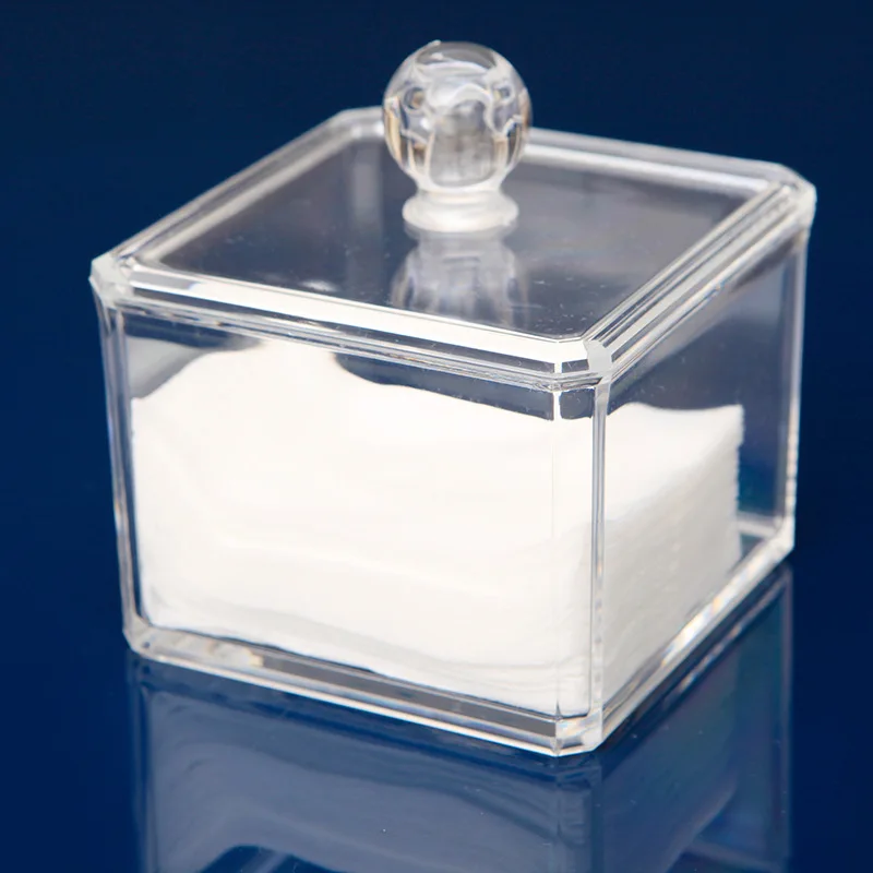 Acrylic crystal Storage Box Organizer Makeup Cotton Receive Store Content Clear Jewelry Plastic | Дом и сад