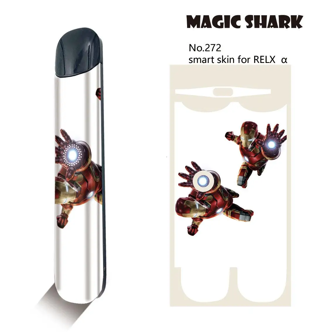 Ультра тонкий чехол для электронной сигареты Magic Shark Deadpool Gold Bling James наклейка Relx Alpha