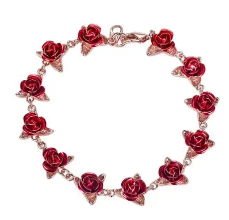 Rose Gold Bracelet США сток Uloveido цветок розы кольцо для женщин, обручальное ювелирное изделие, серебряное Золото Цвет, регулируемый, Открытый лист кольцо, y452 - Цвет основного камня: Rose Gold Bracelet