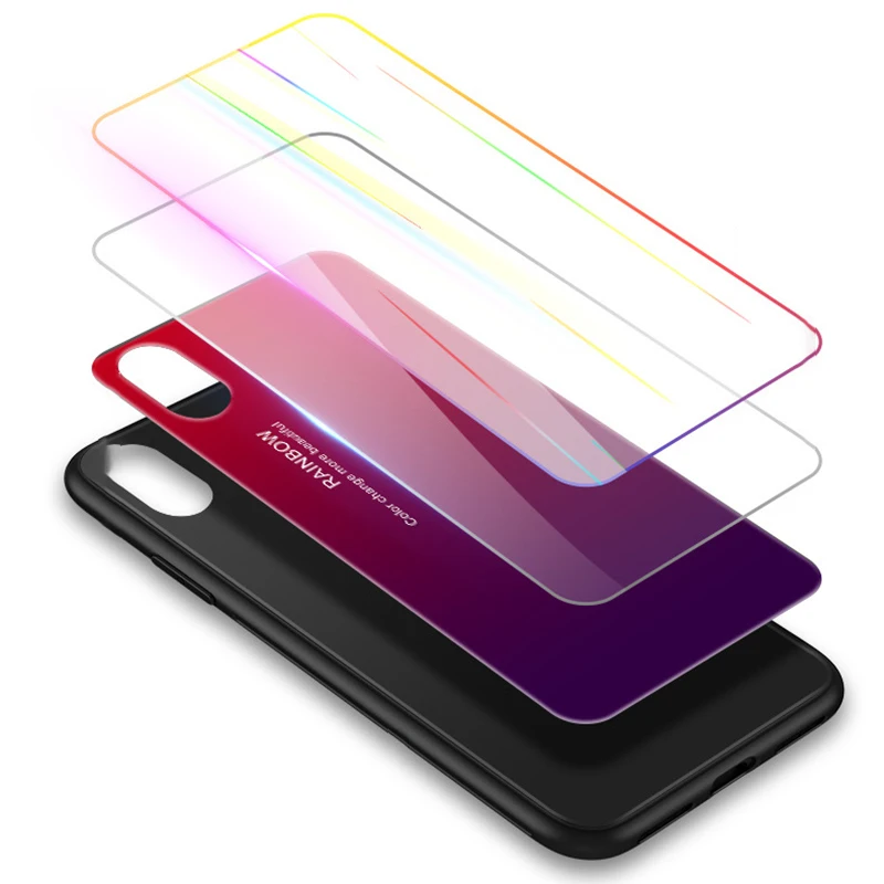 Градиентный чехол Aurora для телефона iPhone XR XS Max 7 6 6S X 8 Plus задняя крышка из