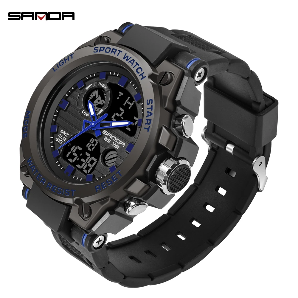 

2019 new SANDA men's watch top brand luxury men's waterproof digital watch men's outdoor sports watch relogio masculino