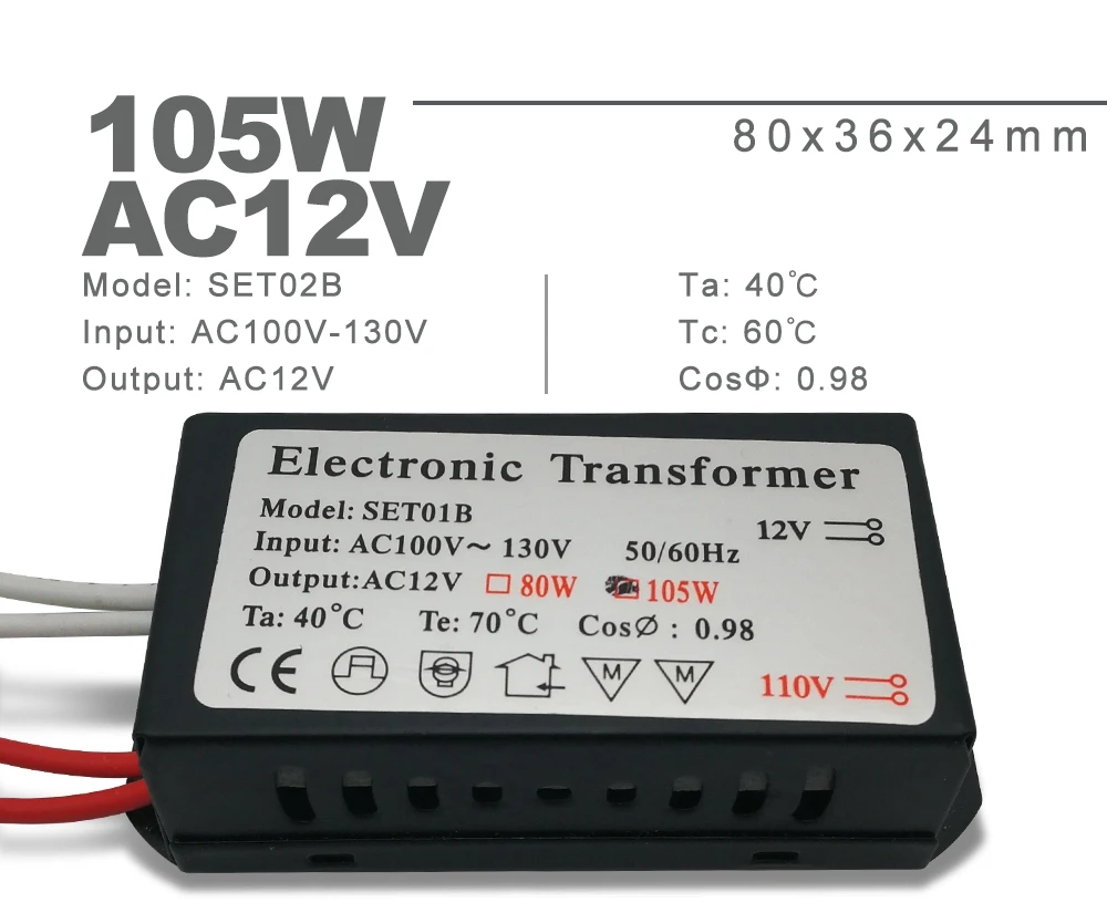 110 в электронный трансформатор 60 Вт 120 Вт 160 Вт AC110V-130V в переменный ток 12 в источник питания для G4 галогенная хрустальная лампа бусины кварцевая люстра