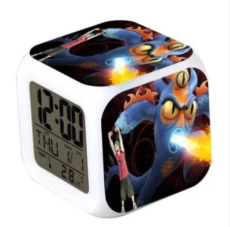 Красный Большой Герой 6 фильм светодиодный Будильник часы Baymax horloge digitale дети игрушка Fred васаби - Цвет: Красный