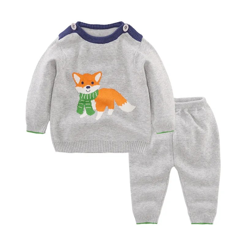 Комплекты для малышей осень 2017 новый брендовый модный дизайн Хлопковый вязаный