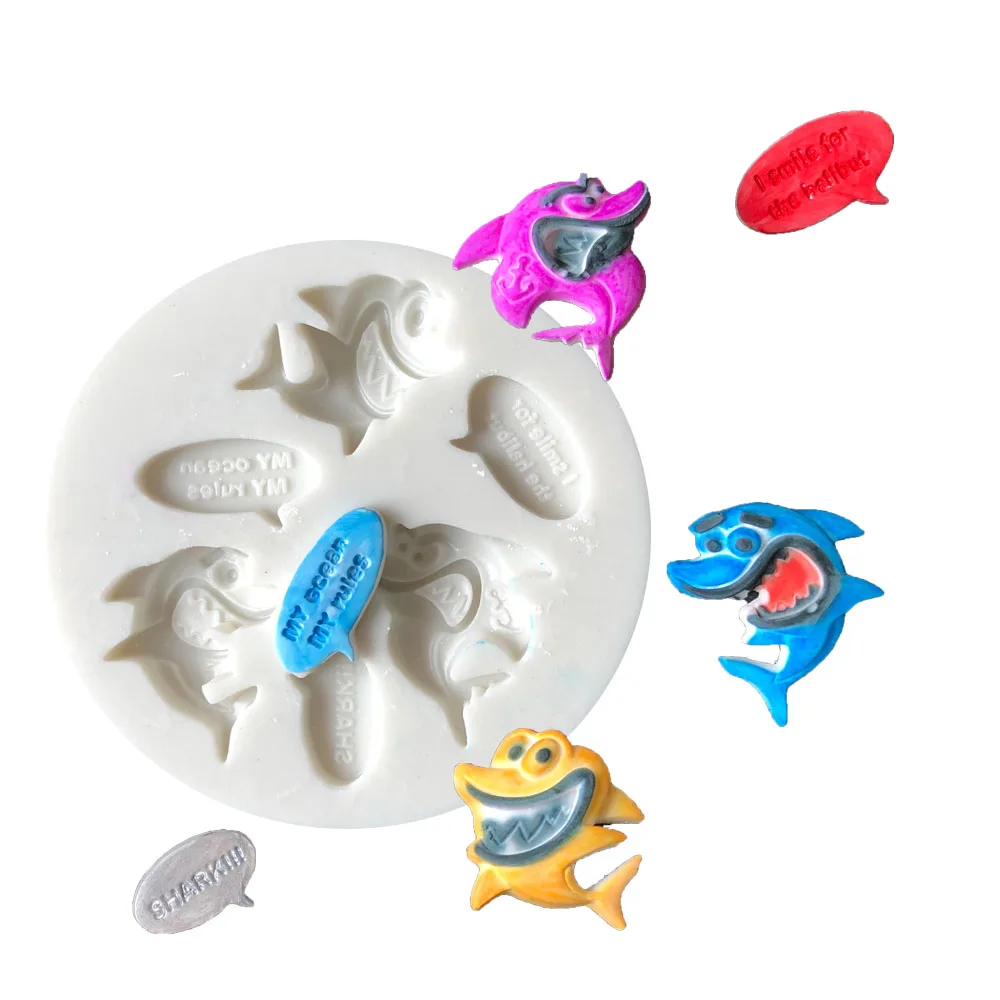 Aouke Shark Fondant Cupcake Decorating Molds Cake Silicone Mold Sugarpaste Candy Chocolate Gumpaste Clay Mould J171 | Дом и сад