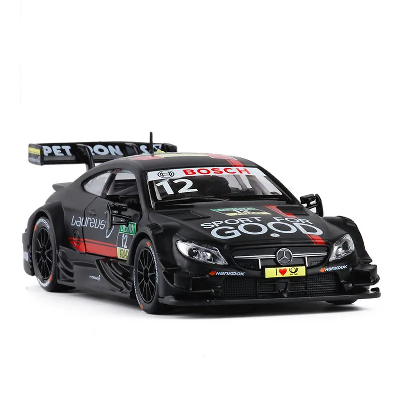 1/32 C63 DTM игрушечный автомобиль, модель автомобиля из сплава, детские игрушки с отворотами, Подлинная коллекция, подарок для внедорожника - Цвет: Черный