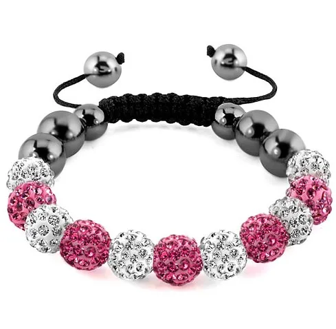 cheap 10 mm free shipping white black Hematite Fashion mixed Bracelets Bangles men women AB clay lot crystal vq3 | Украшения и