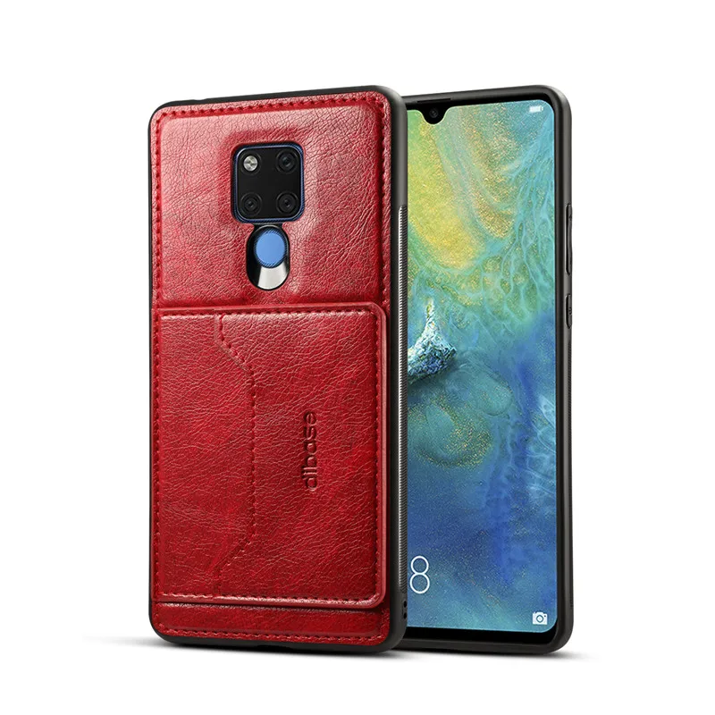 Красный Для huawei mate 20X чехол Роскошный из искусственной кожи держатель для карт Стенд Автомобильный Магнит чехол mate 20 X чехол mate 30 pro Чехол 20 Pro Lite чехол - Цвет: Красный
