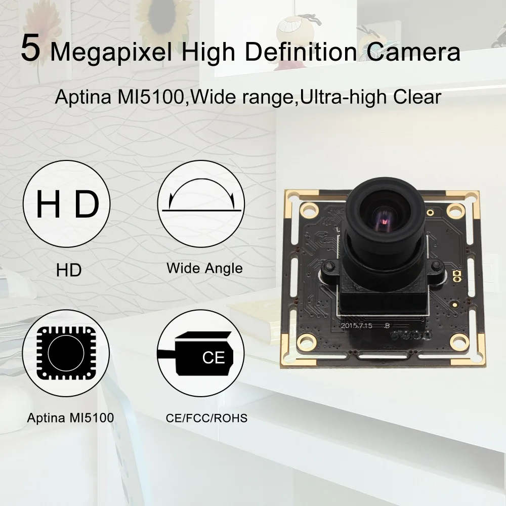 ELP 5mp 2592X1944 высокоскоростной Aptina MI5100 HD MJPEG 30fps при 1080P UVC Usb Cmos модуль камеры