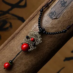 Бесплатная доставка Оригинальные красные бусины в китайском стиле длинное